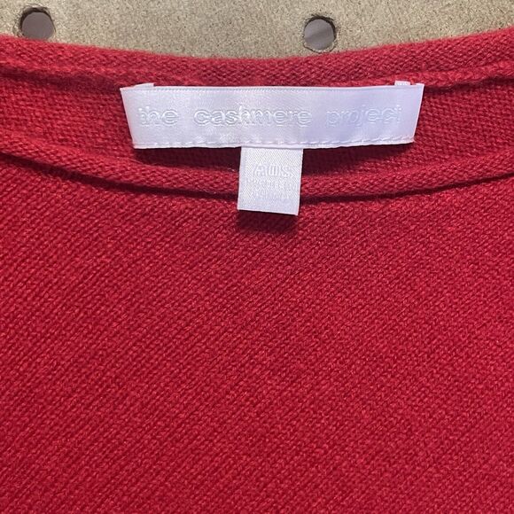 The Cashmere Project Poncho Womens One Size Red Pure Cashmere Pullover Cape $396 - Picture 5 of 6
